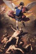 Luca Giordano The Archangel Michael driving the rebellious angels into Hell oil on canvas